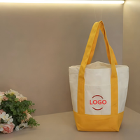 Mini Wiederverwendbare Pastellfarbene Leinwand-Tragetasche Designer Niedliche Einkaufstasche mit Anpassbarer Stickerei Handgefertigte Einkaufstasche mit Individuellem Design