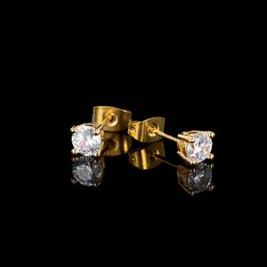 2026 New Non Faded Minimalist Sparkling Geometric Four Claw 5x7mm 6x8mm Oval Cubic Zirconia Solitaire <b>Stud</b> <b>Earrings</b> for Women - Product Image 6
