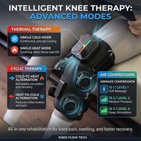 Masajeador de Rodilla Inalámbrico Recargable Multifuncional con Terapia de Calor y Frío Alternante y Compresión de Aire para Piernas Frías