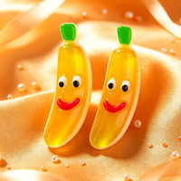 Bonbons gélifiés en forme de banane avec visage souriant, saveur fruitée, bonbons gélifiés en forme d'animaux, fabrication OEM personnalisée, étiquette privée, vente en gros de bonbons