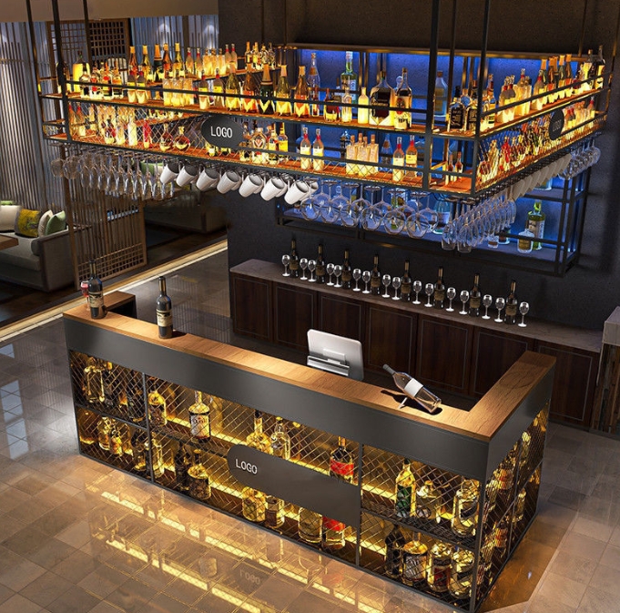 木製 アンティーク チーク材 バーカウンター キッチンカウンター