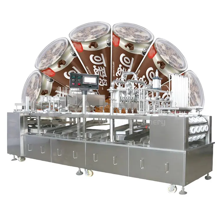 HNOC mesin serut es krim, cangkir puding garis, jus, isi dan segel otomatis untuk bisnis kecil