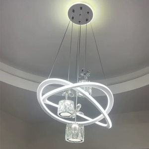 Lustres modernes en cristal de luxe avec télécommande, lampe LED de salon à détection avancée, 120W 165-220V 3CCT, éclairage suspendu - Product Image 5