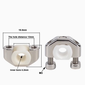 Guide de fil pour machine à tresser 630, œillet en céramique de zircone poli miroir, 4,2 mm, avec support métallique, distance entre les trous 13 mm, SG CG1003-2 - Product Image 1