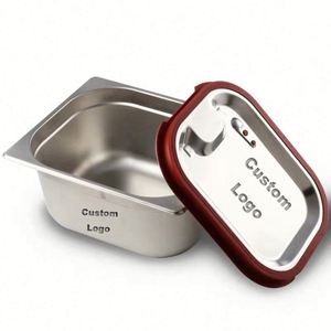 Contenedor Gastronómico de Acero Inoxidable Antiadherente para Cocina Comercial y Hotel, con Logotipo Personalizado, Tapa de Silicona - Product Image 1