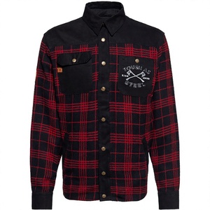 Chemise en flanelle à carreaux en aramide pour homme, nouveau style, doublée, rembourrée, respirante, imperméable, coupe-vent, protection pour la moto, hiver - Product Image 1