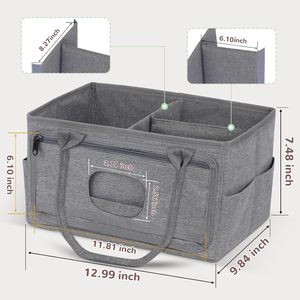 Organizador de Pañales Plegable de Poliéster con Cierre OEM, Dispensador de Toallitas, Acceso con una Sola <span class=keywords><strong>Mano</strong></span>, Organizador Portátil para Auto, Cesta para Bebés Recién Nacidos - Product Image 5