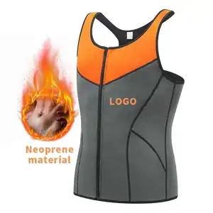 New Design Men Sauna Sweat Waist Trainer Trimmer Vest Sauna Suit Workout Tank Top Body Shape For Men With Zipper