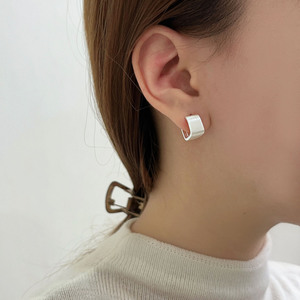 S925 Sterling <b>Silver</b> <b>Stud</b> Earrings Geometric Square Minimalist Design For Women Everyday Wear - Product Image 1