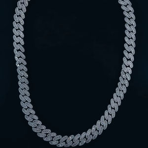 Cadena de Oro 14K de Lujo Estilo Bohemio Iced Out Cuban Link, Joyería Hip Hop, Venta Directa de Fábrica, Estilo Urbano - Product Image 1