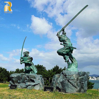 Statue de guerrier samouraï en bronze grandeur nature RELONG, sculpture en cuivre et laiton, personnalisation disponible à la vente