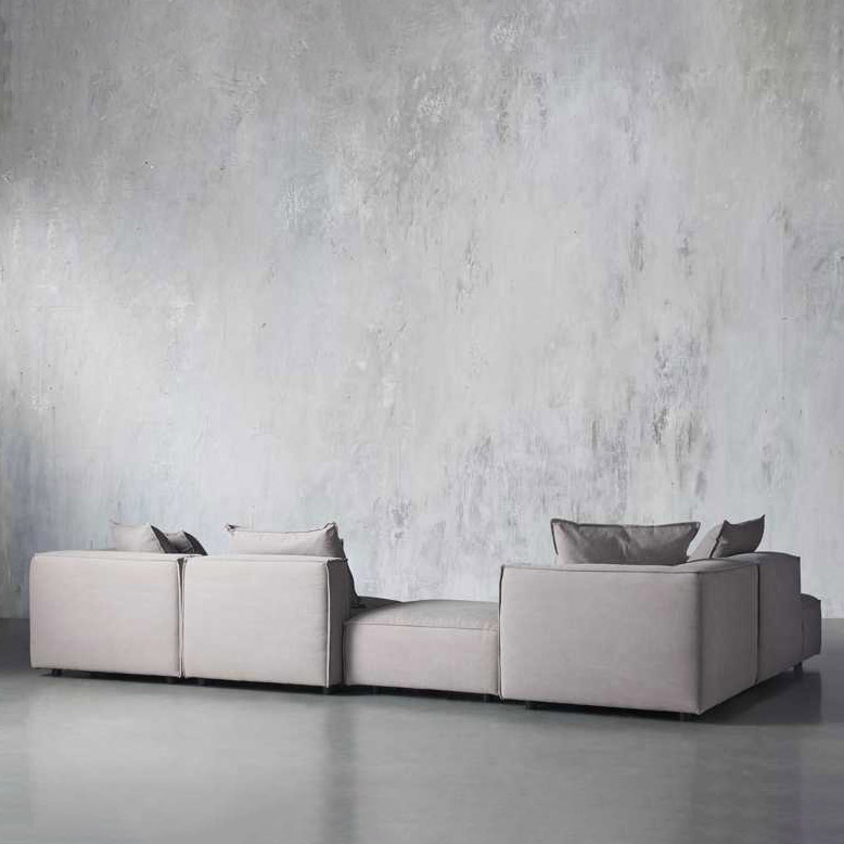 Nordic Luxury cloth corner fabric furniture set lounge modular L shape sectional Living Room Sofas