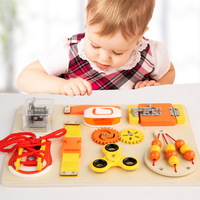 Juego de Mesa Multifuncional Educativo Temprano para Niños de 5 a 7 Años, Aprendizaje de Habilidades para la Vida, Juguete de Madera, Tabla Sensorial