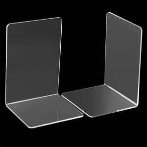 Ensemble de serre-livres en acrylique transparent vierges serre-livres invisibles pour étagères porte-livres bouchons fournisseur d'accessoires de papeterie - Product Image 4