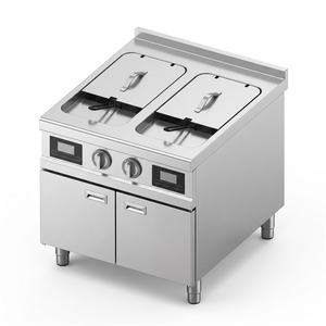 Commercial Double Tank Induction Fryer 8kW Floor Standing Deep Fryer for Restaurants Food Stalls Catering and Dealers - Product Image 1