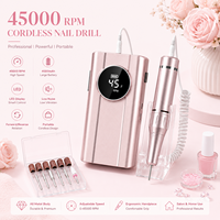 Vantrend Beauty - Perceuse à ongles sans fil rechargeable 45000 tr/min avec LED, ultra-silencieuse, haute vitesse, outil électrique pour manucure, kit USA