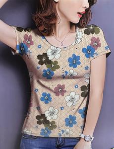 ชุดเดรสสตรีพิมพ์ลายผ้า5% โพลีเอสเตอร์95% น้ำหนักเบาผ้าสแปนเด็กซ์4ทาง - Product Image 5