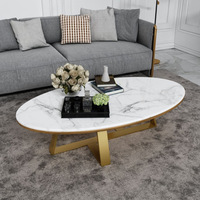 Grande table basse style ovale en pierre de marbre, Design, bureau pour meubles d'hôtel, livraison gratuite