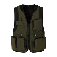Gilet cargo pour homme, logo personnalisé, multi-poches, col en V, gilet de pêcheur pour l'escalade, la chasse, la randonnée, le journalisme, la photographie