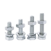 M8 M10 M12 M14 baja nirkarat 304 316 18-8 baja karbon galvanis baut kepala segi enam Mur dan mesin cuci baut Hex kualitas tinggi