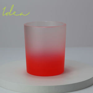 Décoration personnalisée Meilleure qualité Rouge mat Luminescent Dégradé Pot de bougie en verre de 7oz - Product Image 2