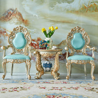 Ensemble de sièges de balcon mobiles de style européen, table à thé en bois massif, table basse compacte de style français, fabriqué au Guangdong pour petites maisons