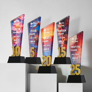 Custom Crystal <b>Trophy</b> Digital Printing Laser <b>Engraved</b> Anniversary Celebration Gift For Conference Awards - Product Image 1