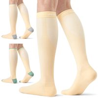 Chaussettes de compression respirantes mi-hautes pour femmes et hommes, idéales pour la course, les voyages et l'hiver, en polyamide/nylon tricoté, avec revers personnalisable
