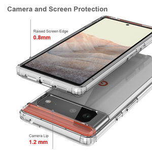 Hot New Transparent 2-en-1 Hybrid Mobile Phone Case pour Google <span class=keywords><strong>Pixel</strong></span> 6 Dual Protection Cellphone Cover - Product Image 6