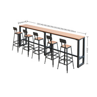 Ensemble table et chaises de loisirs pour balcon extérieur, table haute pour salon de thé, table de cour en plein air, structure métallique, design nordique
