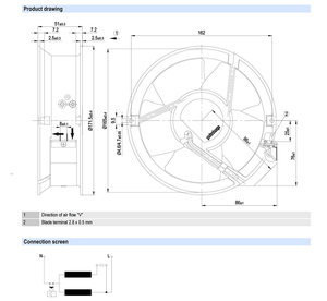 พัดลมระบายความร้อนอุตสาหกรรมแบบแกน EBM-Papst รุ่น W2E143-AB15-01/F01 ขนาดกะทัดรัด สำหรับตู้ควบคุม, ระบบปรับอากาศ (HVAC) และระบบระบายอากาศอิเล็กทรอนิกส์ - Product Image 2