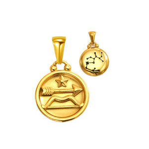 Breloques personnalisées en gros de luxe plaquées or 14k 18k en acier inoxydable 316L, signes du zodiaque, pour la fabrication de bracelets et colliers - Product Image 3