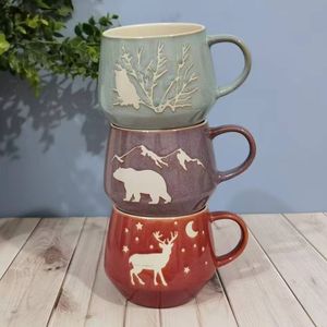 High Quality Custom Porcelain Coffee <b>Mug</b> Cartoon Style BSCI Certified Purple Red Wholesale Business Gifts Custom Logo <b>Reusable</b> - Product Image 2