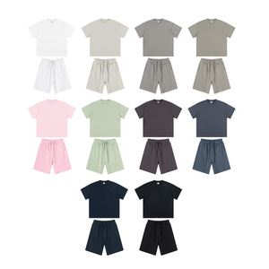 Custom 3d Puff Embossed printing T-shirt and <b>Shorts</b> Set Cotton Unisex print Logo High Street Casual Shirt and <b>Shorts</b> Set - Product Image 3