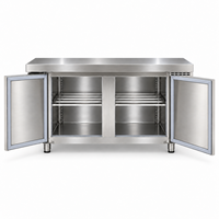 Refroidisseur d'air commercial pour cuisine, plan de travail en acier inoxydable, comptoir de restaurant sans givre