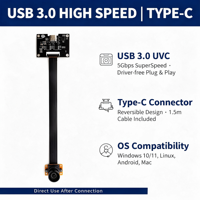 Modul Kamera IMX415 8MP 4K USB 3.0 Tipe-C UVC Tanpa Driver Kabel Fleksibel FPC Webcam Distorsi Rendah 80 untuk Visi Mesin Kios