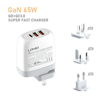 LDNIO A3511Q ที่ชาร์จไฟ65W สำหรับบ้าน,ที่ชาร์จเร็วปลั๊กเสียบโทรศัพท์แบบยุโรปอเมริกาและสหราชอาณาจักร