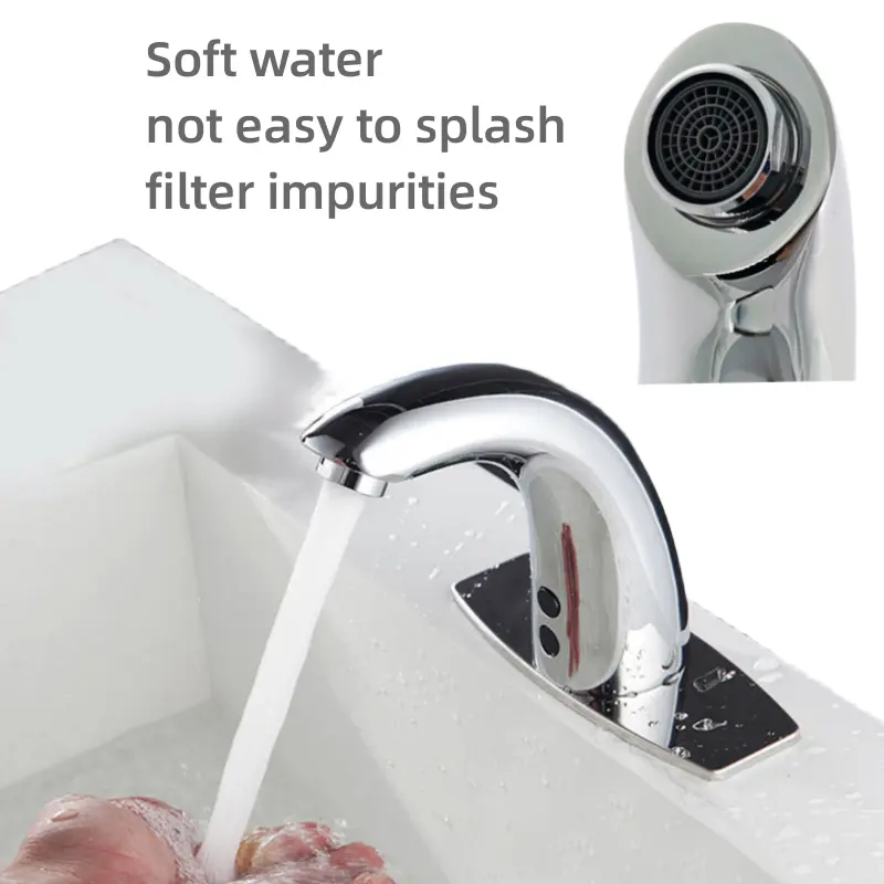 En stock Infrarouge Intelligent Automatique laiton chrome capteur tactile évier intelligent robinet d'eau de cuisine pour salle de bain