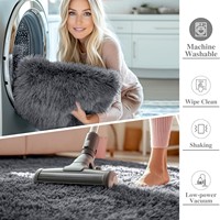 Luxuriöser Hochwertiger Plüsch-Einfarbiger Teppich Wohnzimmer Schlafzimmer Couchtisch Mädchenzimmer Bettvorleger Maschinenwaschbar Modern