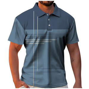 Chemise d'été MAA à manches longues, coupe ajustée, col rayé, tricotée, séchage rapide, avec poche, pour homme - Product Image 1