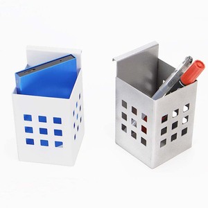 Office Organizer Hanging Storage Box Rectangle Cool Silver White Hook Type Punch Free Wall Storage - Product Image 3