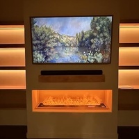 Insert de cheminée électrique à vapeur d'eau 3D avec télécommande, humidificateur d'intérieur en acier de 39 pouces