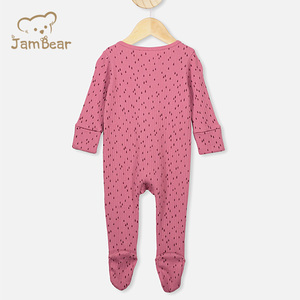 Barboteuse pour bébé en bambou biologique avec <span class=keywords><strong>fermeture</strong></span> à glissière bidirectionnelle personnalisée pour bébé Combinaison pour nouveau-né avec <span class=keywords><strong>fermeture</strong></span> à glissière durable - Product Image 2