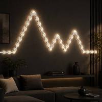 Bande LED flexible en zigzag SHIZI, forme S, pliable, haute luminosité, puces 2835, blanc chaud, ruban pour la maison, bricolage, armoire, OEM