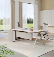 Bureau de direction moderne en L, poste de travail pour manager, bureau informatique extensible en bois durable, montage facile