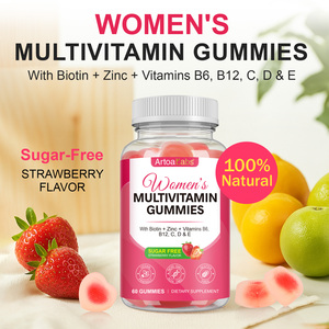ArtoaLabs Gommes multivitaminées sans sucre saveur fraise pour femmes, marque privée, complément vitaminique en gommes pour femmes - Product Image 2
