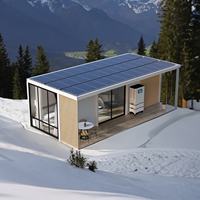 Maisons préfabriquées de luxe en conteneurs, kits de cabines capsules, 3 chambres, extensibles, en panneaux sandwich d'acier, système solaire moderne