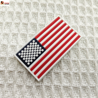 Écussons thermocollants personnalisés en PVC caoutchouc de 3 cm avec drapeaux des États-Unis, badges et étiquettes en silicone personnalisées pour sacs, chapeaux et vêtements