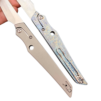 Couteau pliant en acier D2 avec manche en titane, couteau de poche léger, EDC (Everyday Carry), outil de vente en gros