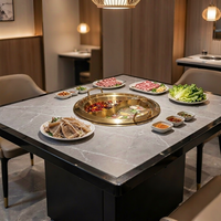 Table de barbecue multifonctionnelle sans fumée pour usage commercial, table de barbecue intégrée auto-purifiante pour la restauration